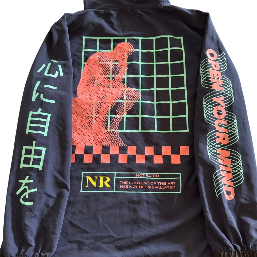 Brooklyn Cloth Windbreaker M Vaporwave Open Your Mind Jacket Thinking Man Global
